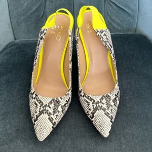 Neon yellow/green snake skin heels!